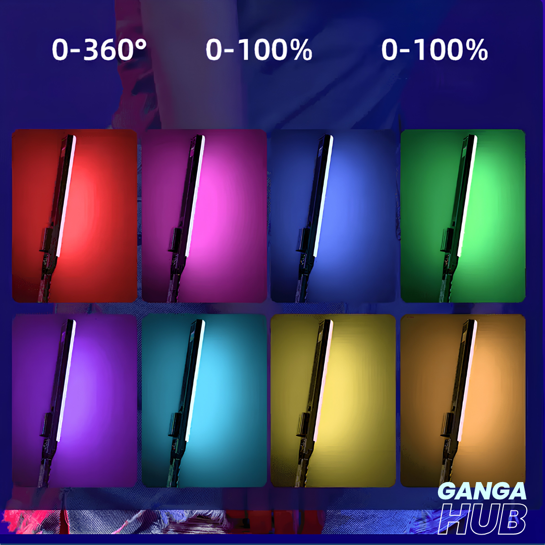 Iluminação Bastão Led Rgb 4400 mah portátil com bolsa e acessórios | Ganga Hub