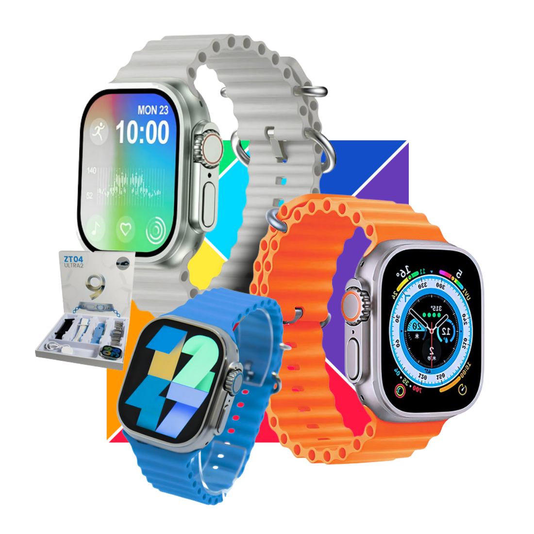 Smartwatch Tela Infinita 49mm Infinity ZT04 Com Kit 4 Pulseiras