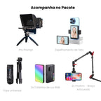 O Kit ROI Expert é perfeito para criadores de conteúdo e empresários que desejam fazer vídeos com qualidade profissional. Inclui teleprompter, microfone de lapela, espelhamento de celular e mais.