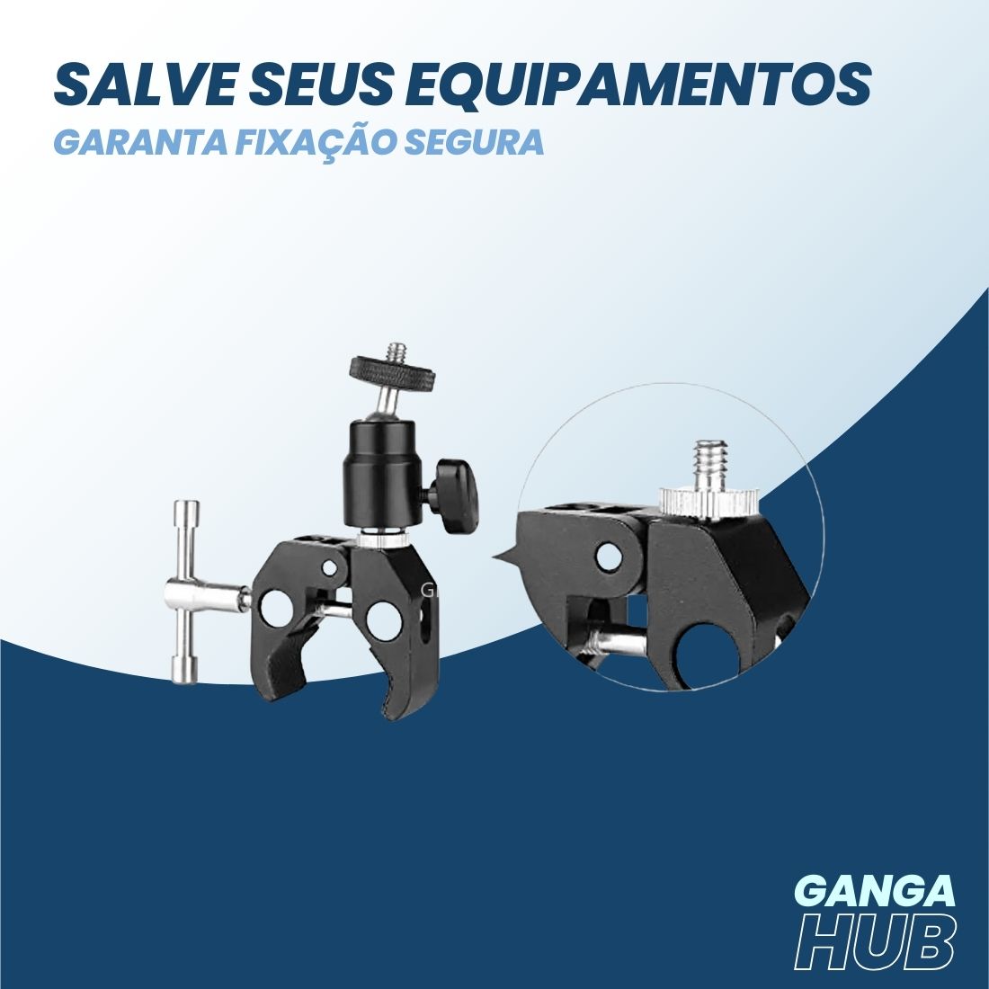 Kit 5 Adaptadores 1/4 -  Duplo Metálico para Tripés, Câmeras e Acessórios DSLR