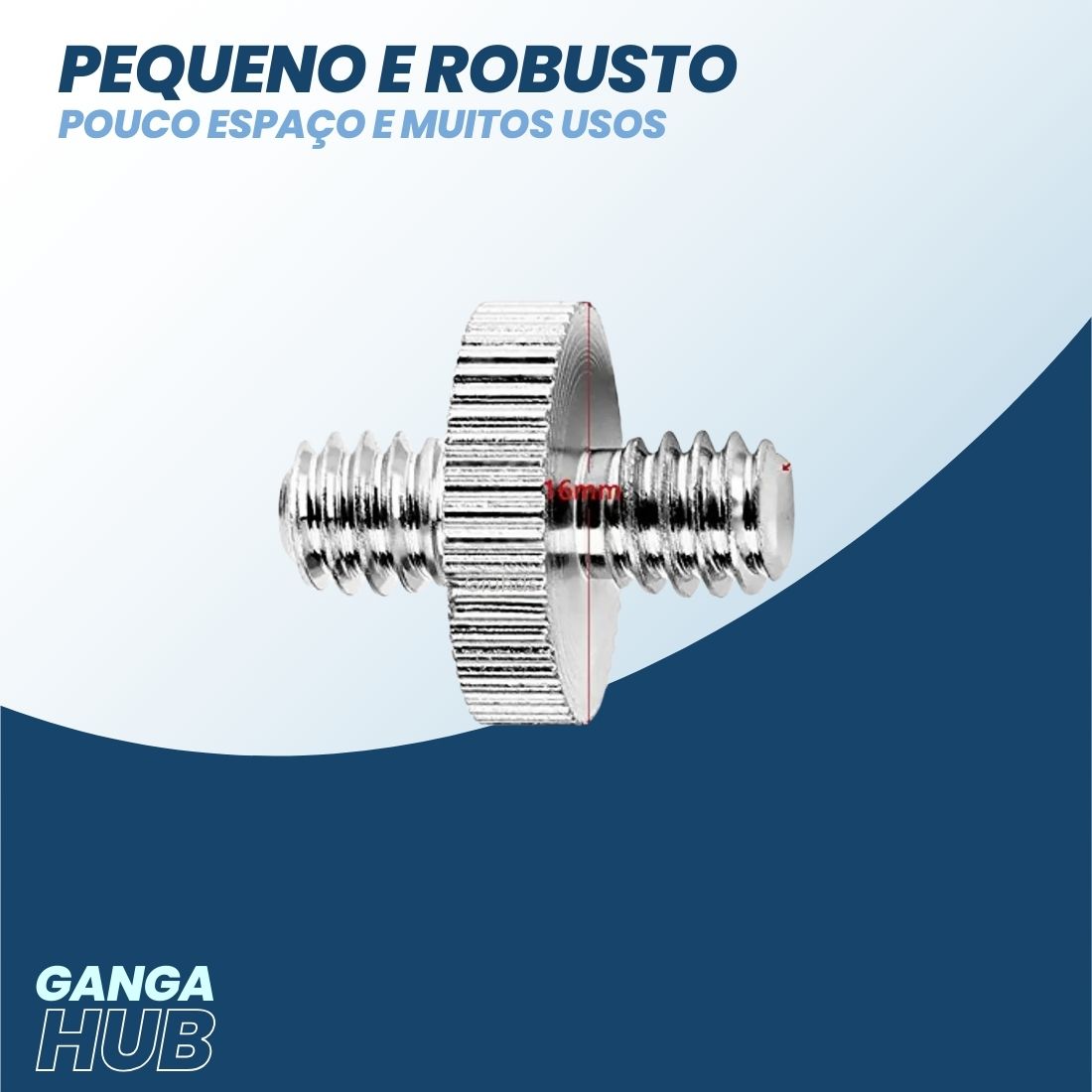 Kit 5 Adaptadores 1/4 -  Duplo Metálico para Tripés, Câmeras e Acessórios DSLR