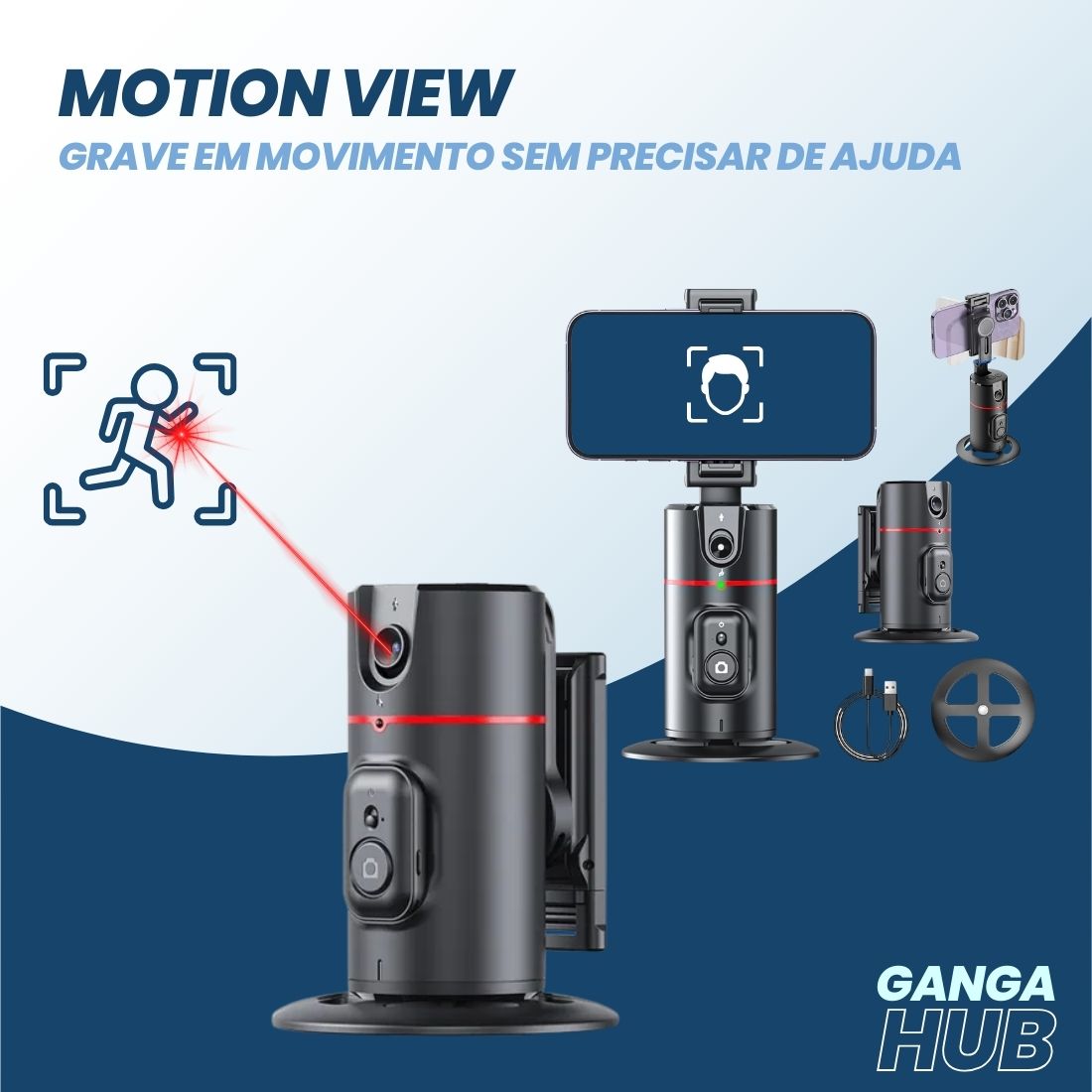 O Kit Engaja Pro - Bronze combina suporte inovador com rastreamento facial e tripé portátil para criadores em ascensão. Aprimore sua produção digital com facilidade e inovação.