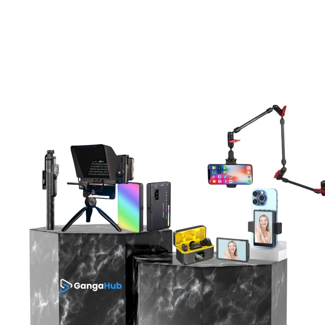O Kit ROI Expert é perfeito para criadores de conteúdo e empresários que desejam fazer vídeos com qualidade profissional. Inclui teleprompter, microfone de lapela, espelhamento de celular e mais.