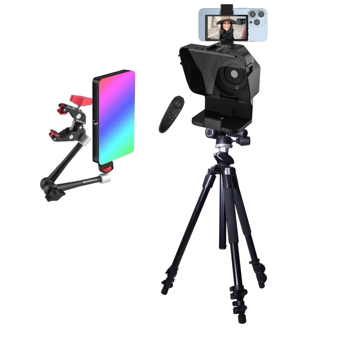 O Kit ROI Expert é perfeito para criadores de conteúdo e empresários que desejam fazer vídeos com qualidade profissional. Inclui teleprompter, microfone de lapela, espelhamento de celular e mais.