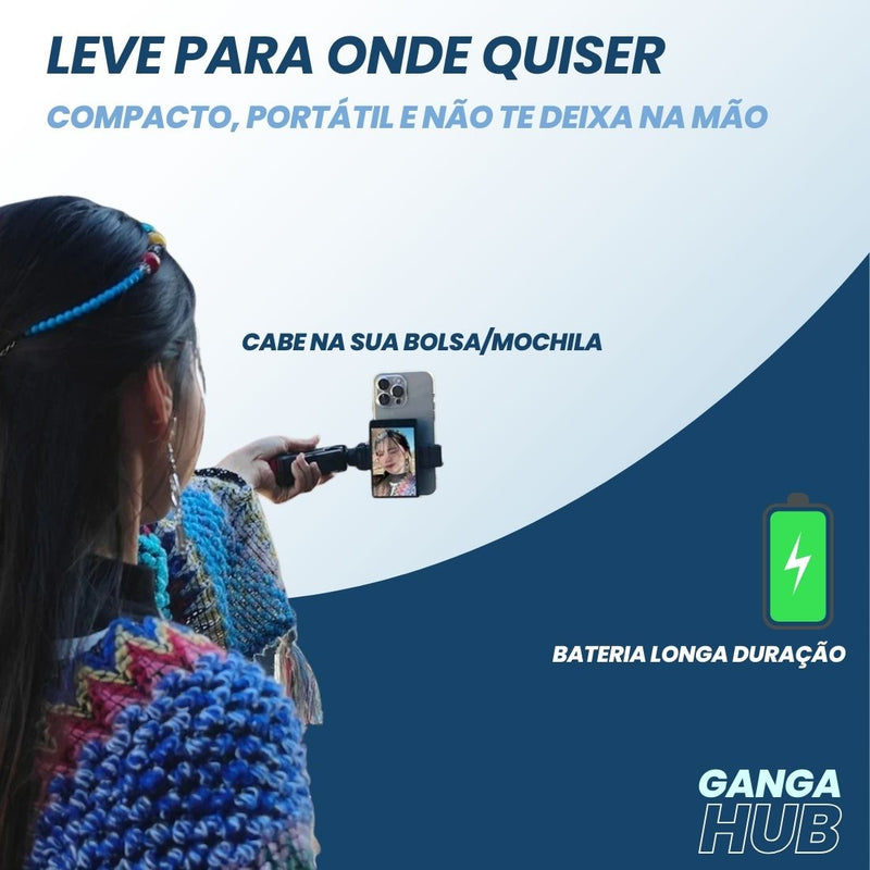 O Kit ROI Expert é perfeito para criadores de conteúdo e empresários que desejam fazer vídeos com qualidade profissional. Inclui teleprompter, microfone de lapela, espelhamento de celular e mais.