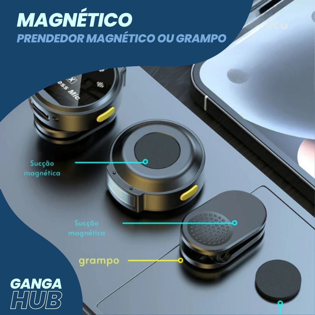 LapelWave Pro - Microfone de Lapela Sem Fio para iPhone, Android e Type-C