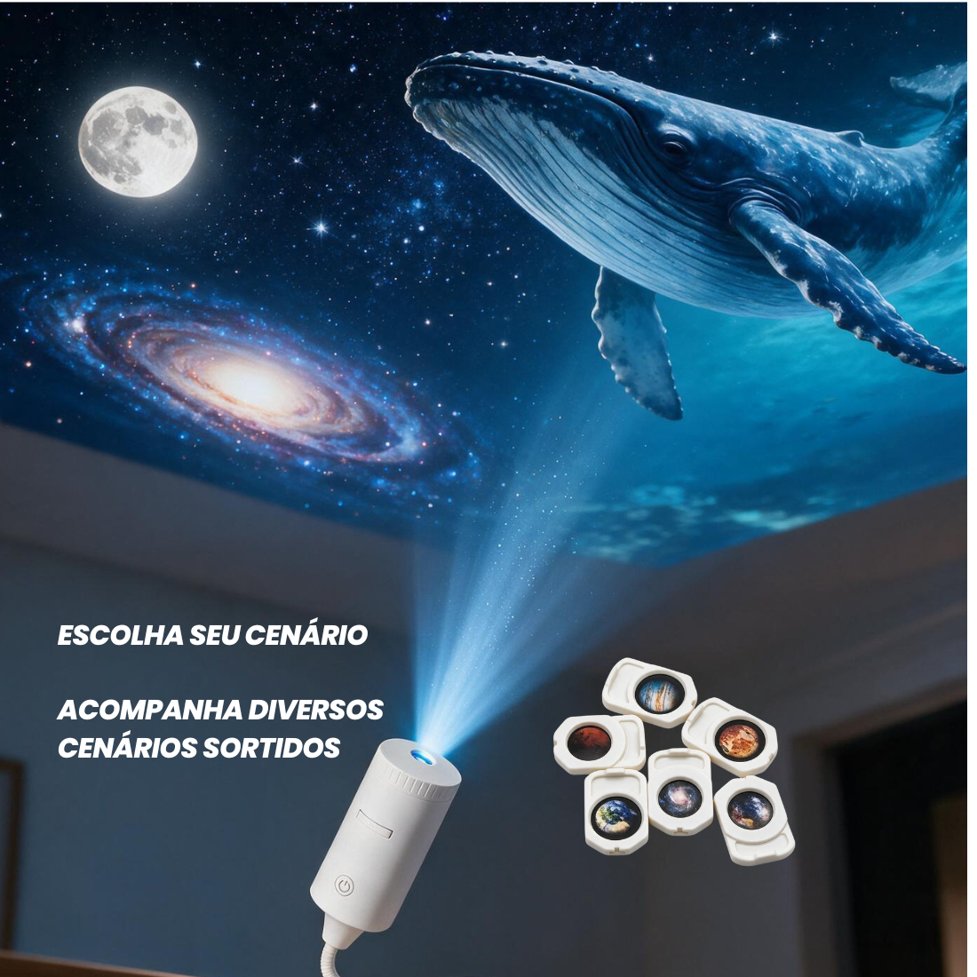 Mini Projetor Portátil 3D USB Flexível Luz Alta Resolução 4K
