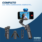 MasterGrip F8 - Gimbal Estabilizador 3 Eixos com Funções Inteligentes e Haste de Extensão