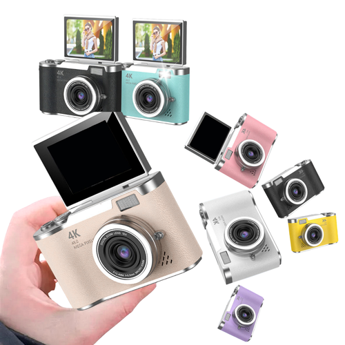 Câmera Digital Retrô Nostalgia Cam HD Com Jogos e Tela Flip para Selfies