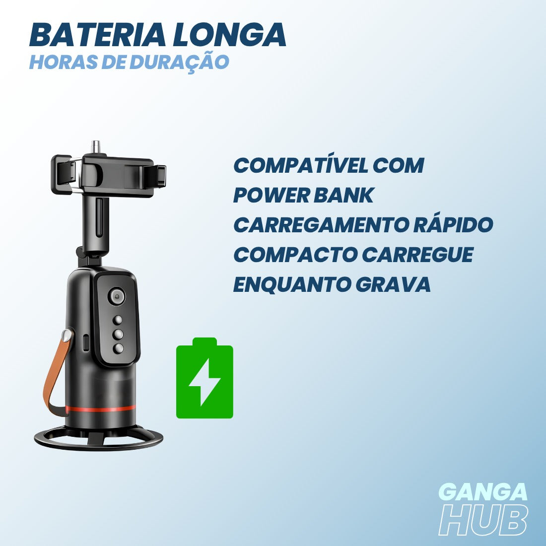 Suporte Tripé Inteligente 360° Rastreamento Facial Sem App