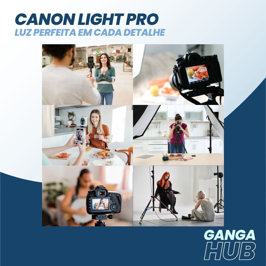 Painel Glow PRO LED 600 com dimmer duplo, barndoors de alumínio e temperatura ajustável entre 3200K e 6500K. Ideal para vídeos, fotos e gravações.