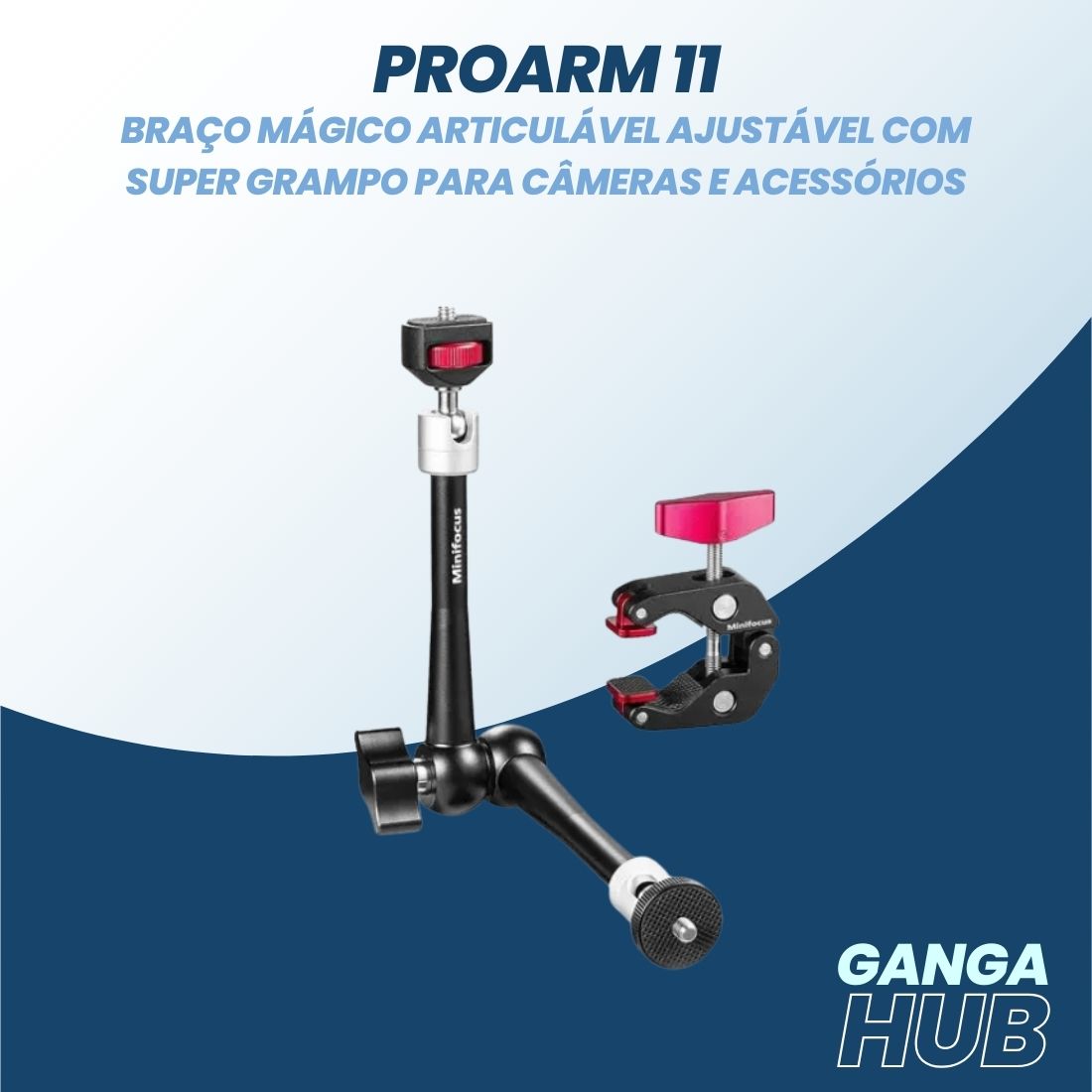 ProArm 11 - Braço Mágico Articulável Ajustável com Super Grampo para Câmeras e Acessórios