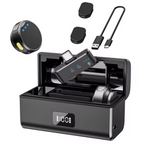 Microfone de Lapela Sem Fio HiFi para iPhone e Android com Cancelamento de Ruído - GangaHub, Ideal para Gravações, Lives e Criações de Conteúdo Profissional.