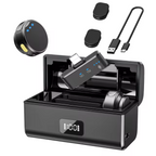 Microfone de Lapela Sem Fio HiFi para iPhone e Android com Cancelamento de Ruído - GangaHub, Ideal para Gravações, Lives e Criações de Conteúdo Profissional.