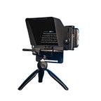 ProPrompt Mini - Teleprompter portátil para smartphones e DSLRs, inclui controle remoto Bluetooth e acessórios completos para uma gravação de vídeo profissional. Disponível na Gangahub.