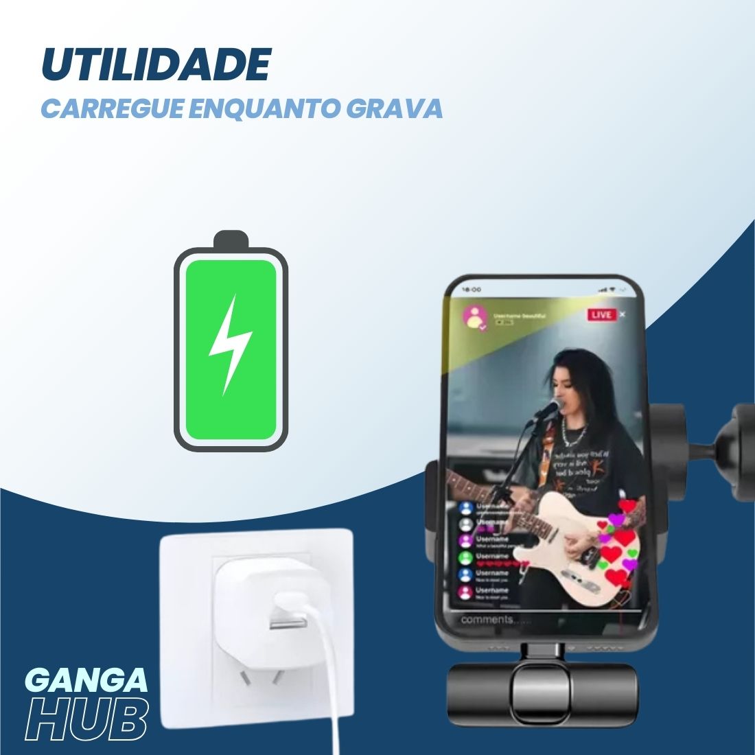 ProSound Mini - Microfone de Lapela Sem Fio Ideal para iPhone, Android, Lives e Gravações