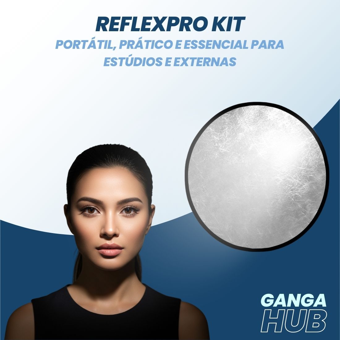 ReflexPro Kit - Refletor de fotografia Portátil, Prático para estúdios e Externos