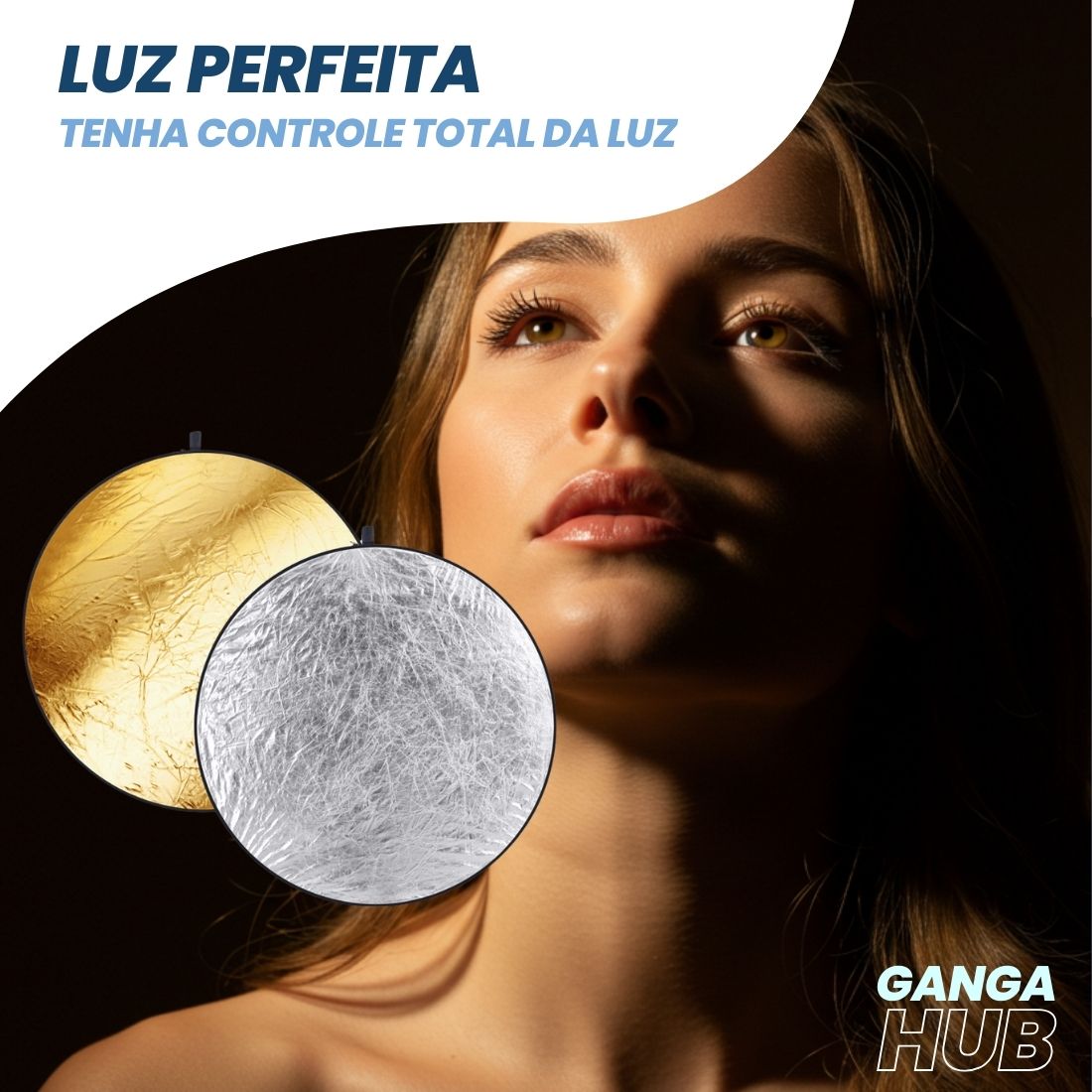 ReflexPro Kit - Refletor de fotografia Portátil, Prático para estúdios e Externos