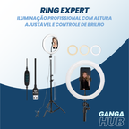 Ring Expert - Ring Light com Tripé Ajustável e Controle de Brilho