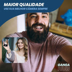 Use a câmera traseira para selfies perfeitas com o SelfieVision! O monitor magnético sem fio que espelha a tela do seu celular. Para vlogs e fotos em HD.