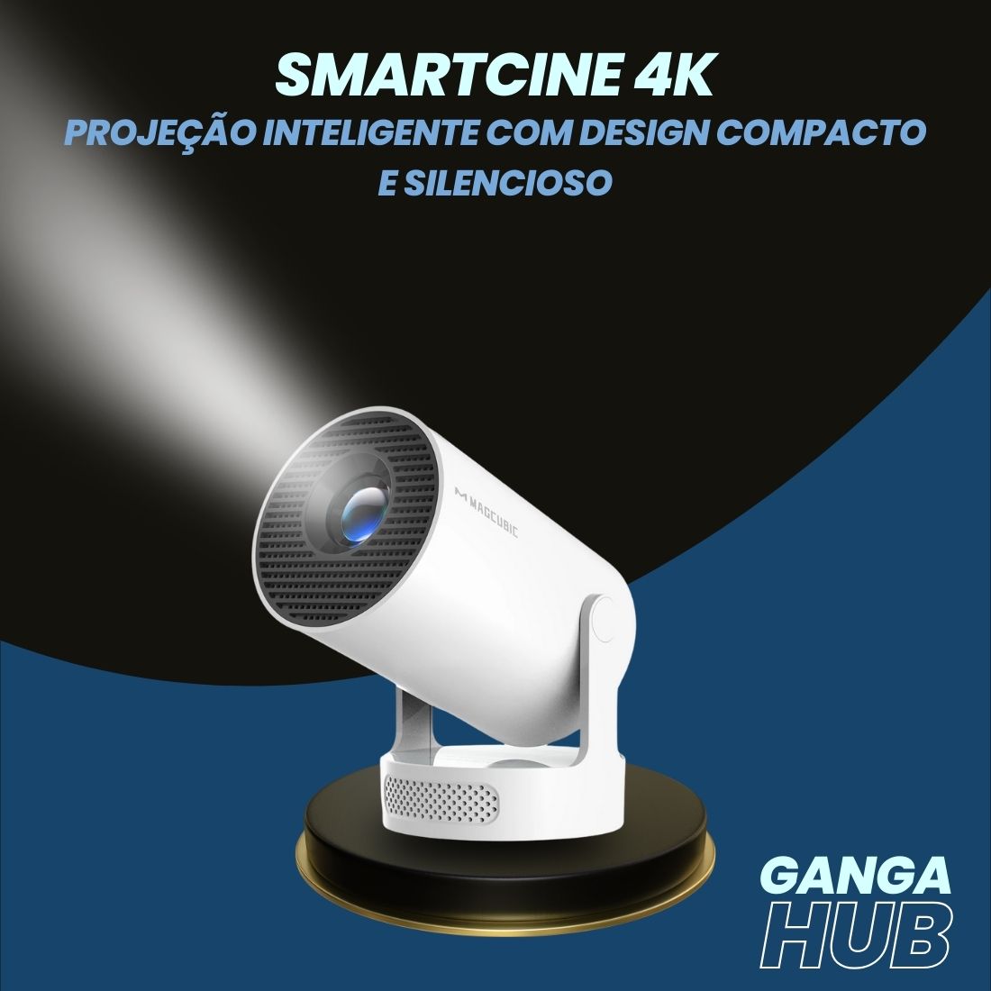 SmartCine 4K - Projeção inteligente com design compacto e silencioso