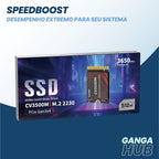 SSD Kingspec SpeedBoost M.2 NVME 2230 com 1TB de armazenamento, ideal para upgrade de Surface, Steam Deck, notebooks e desktops com alto desempenho.
