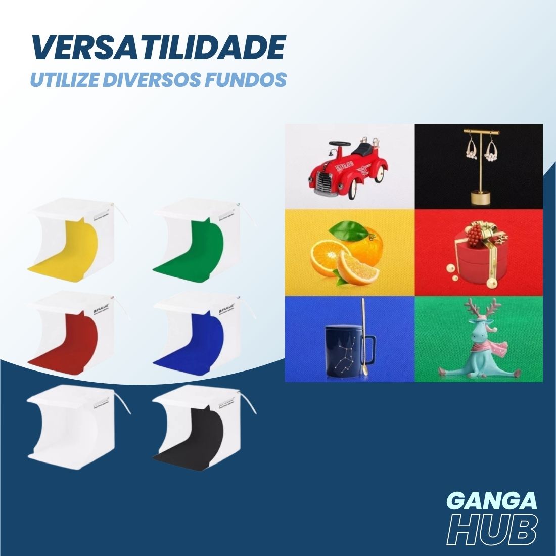 StudioBox Pro LED - Mini Estúdio Fotográfico Dobrável com Iluminação Ajustável