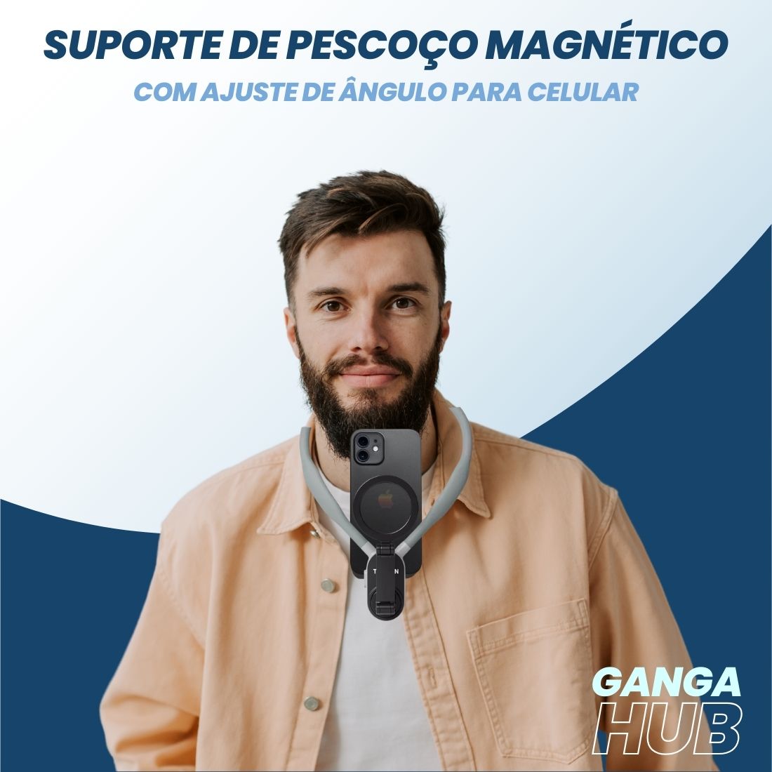 Suporte de Pescoço Magnético com Ajuste de Ângulo para Celular