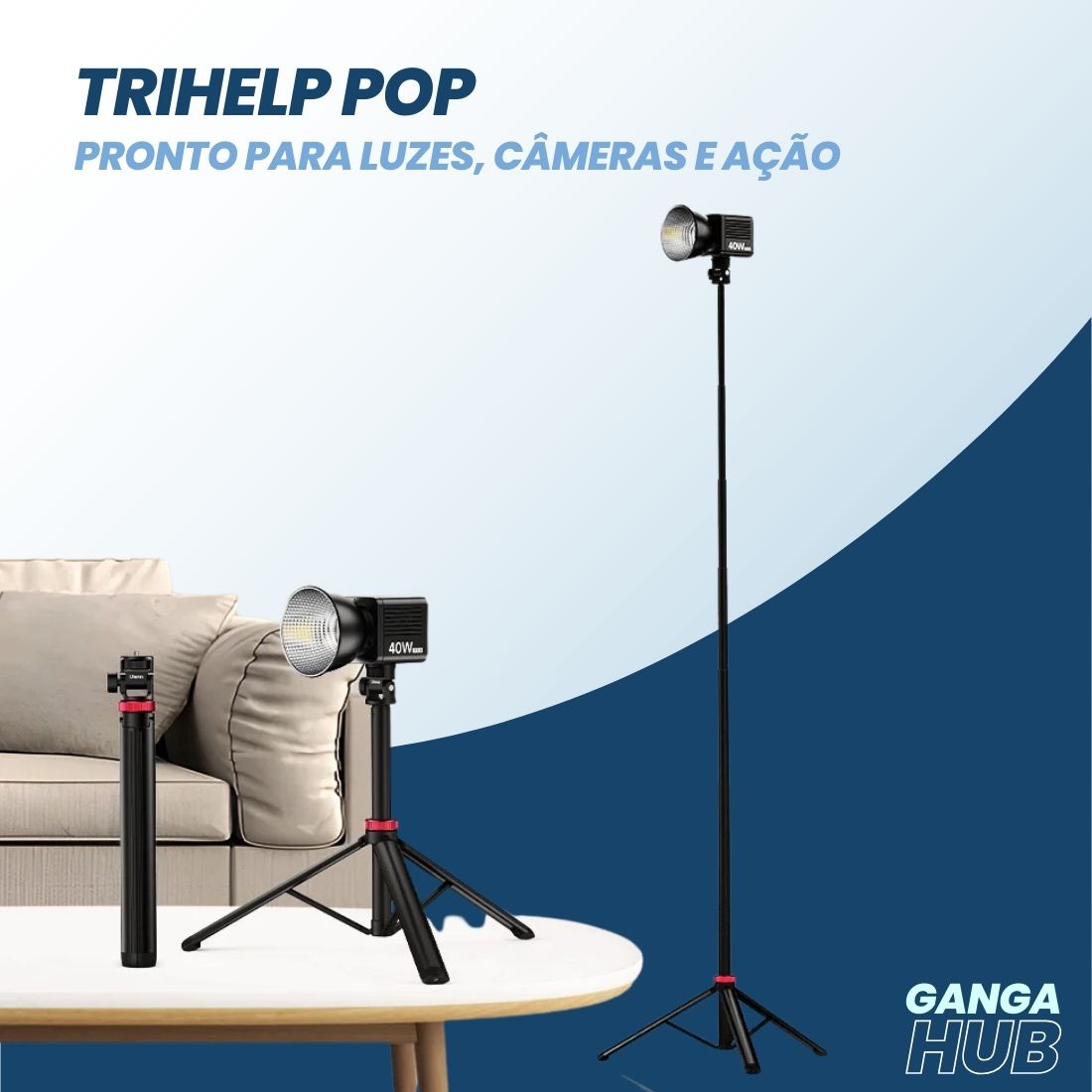 TRIHELP POP – Pronto para luzes, câmeras e ação