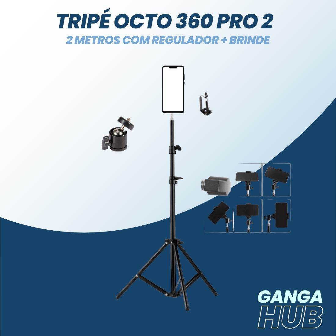 Aumente a qualidade e praticidade do seus videos com o Tripé Octa 360 Universal Versão Premium 1,70cm. Design flexível, controle Bluetooth universal, e estrutura robusta em alumínio para estabilidade superior. Ideal para criadores de conteúdo. Descubra mais!