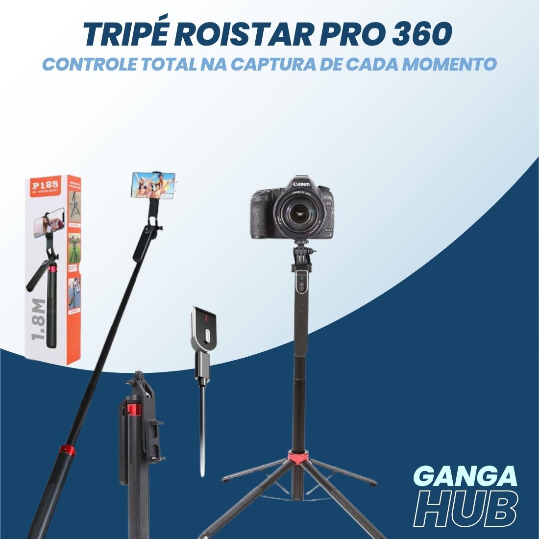 Tripé RoiStar Pro 360 - Controle Total na Captura de Cada Momento