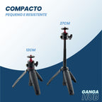 O Tripé para Teleprompter da Ganga Hub é ajustável de 15cm a 27cm, oferecendo suporte estável para suas gravações. Ideal para mesas, é compacto e versátil, sendo perfeito para profissionais que buscam um equipamento confiável para vídeos, webinars e vlogs. Garanta apresentações impecáveis e eleve a qualidade de suas transmissões com o suporte da Ganga Hub.