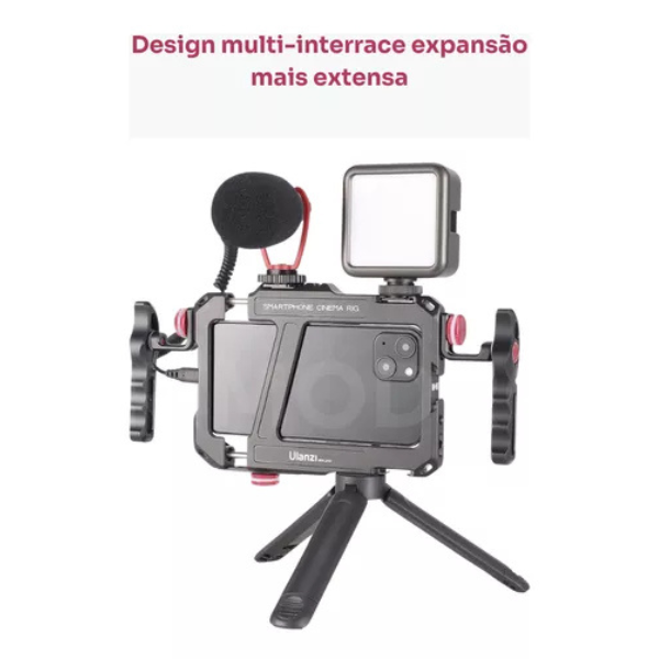 Ulanzi Lino Pro Cage, essencial para gravações e produção de conteúdo com smartphones. Este suporte universal para iPhone, Samsung, Xiaomi e OPPO oferece proteção robusta e controle criativo. Ideal para vlogs, filmagens de qualidade e criação de vídeos em estúdio ou ao ar livre, disponível na Gangahub