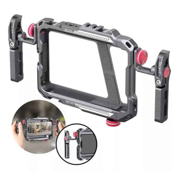 Ulanzi Lino Pro Cage, essencial para gravações e produção de conteúdo com smartphones. Este suporte universal para iPhone, Samsung, Xiaomi e OPPO oferece proteção robusta e controle criativo. Ideal para vlogs, filmagens de qualidade e criação de vídeos em estúdio ou ao ar livre, disponível na Gangahub