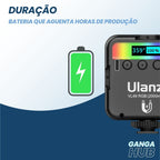 Ulanzi VL49 Full Color RGB LED - Painel de Luz Portátil e Compacto com Ajuste de HUE, Brilho e Temperatura de Cor para Fotografia e Videografia Profissional