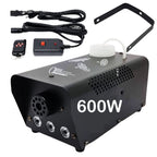 Máquina de fumaça VaporBlast RGB com 600W, LEDs coloridos, jato de 12s e controle remoto. Ideal para festas, shows e eventos com efeitos especiais.