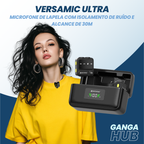 VersaMic Ultra - Microfone de Lapela com Isolamento de Ruído e Alcance de 30m