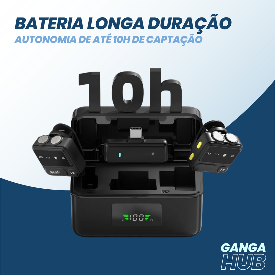 VersaMic Ultra - Microfone de Lapela com Isolamento de Ruído e Alcance de 30m