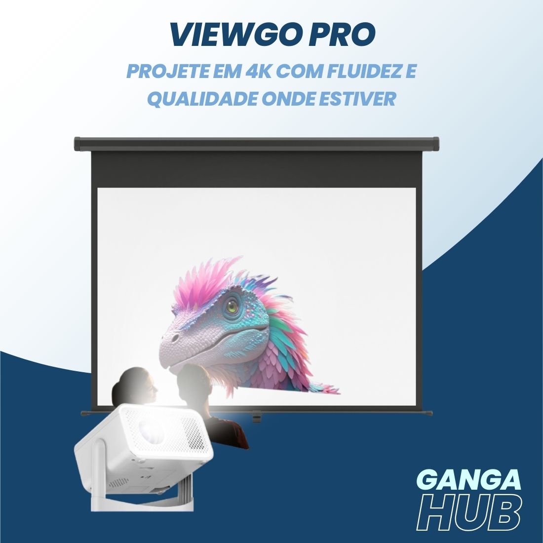 ViewGo Pro - Projetor em 4K com fluidez e qualidade onde estiver