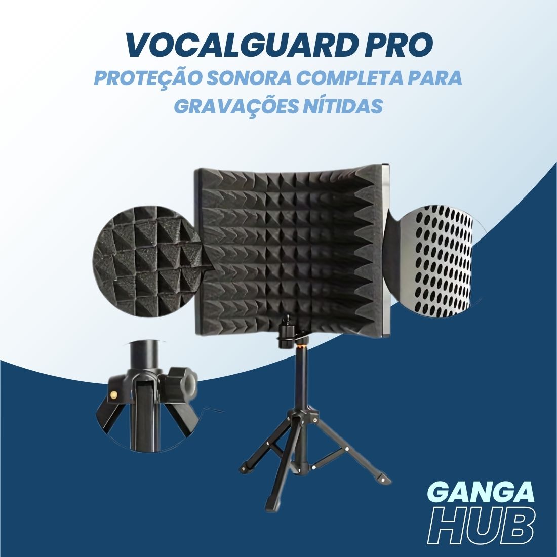 VocalGuard Pro - Suporte de microfone Proteção sonora para gravações nítidas