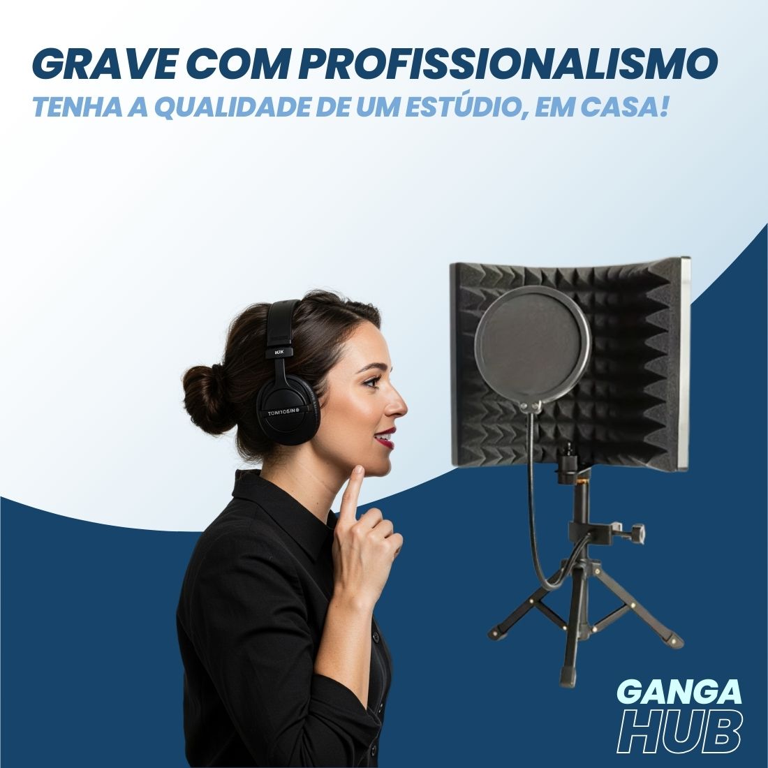 VocalGuard Pro - Suporte de microfone Proteção sonora para gravações nítidas