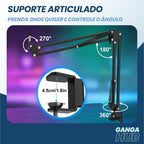 VoiceHub RGB - Microfone USB Condensador Avançado com Iluminação RGB Dinâmica e Braço Articulado, Ideal para Streaming, Jogos, e Podcasting. Experimente Áudio de Alta Qualidade e Visual Moderno com o VoiceHub RGB Disponível na Gangahub, Seu Hub de Soluções para Criação de Conteúdo Profissional