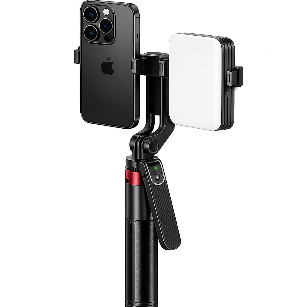Bastão Selfie Tripé Suporte Duplo Creator Duo 180 para 2 Celulares Bluetooth com Controle Remoto e Bateria Recarregavel