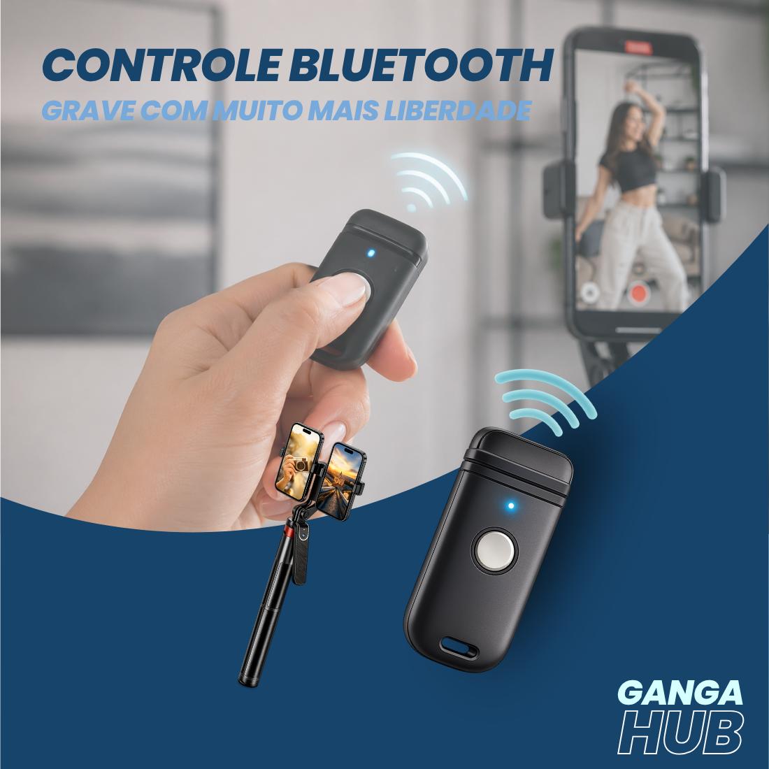 Bastão Selfie Tripé Suporte Duplo Creator Duo 180 para 2 Celulares Bluetooth com Controle Remoto e Bateria Recarregavel